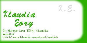 klaudia eory business card